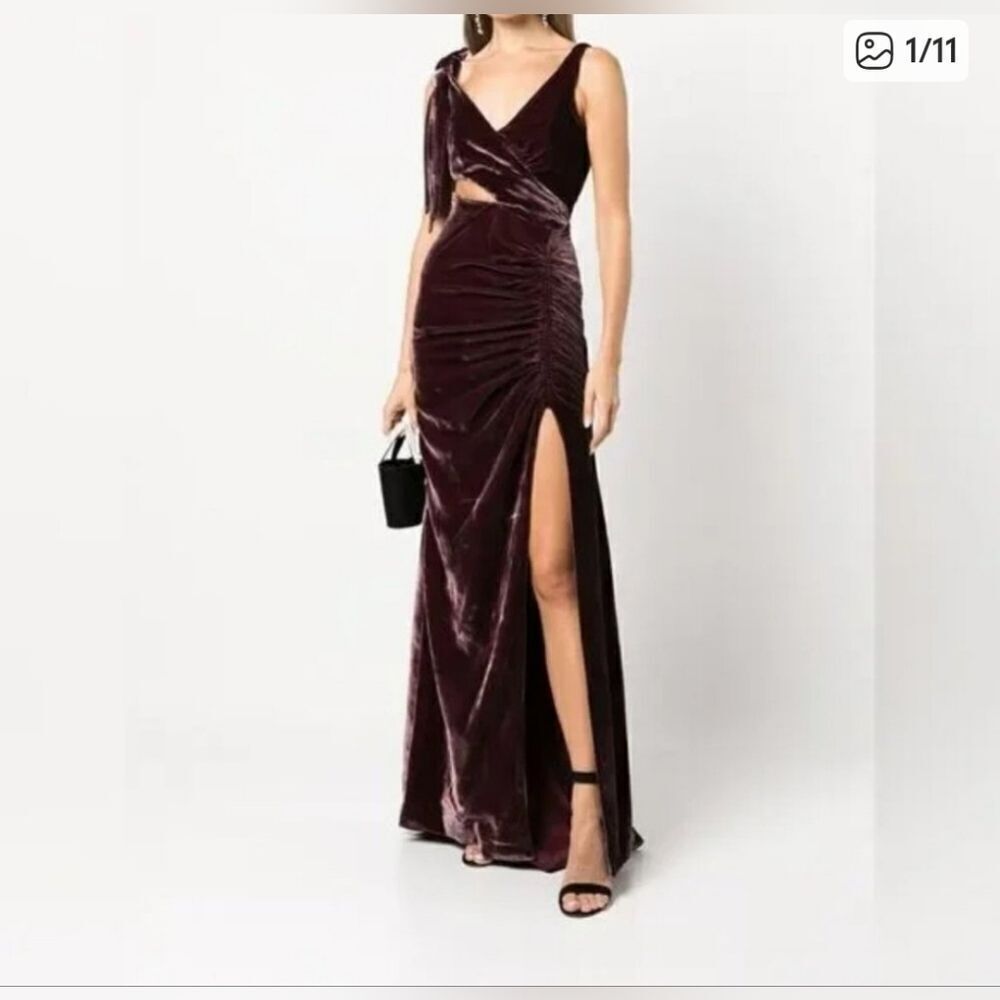 Cinq A Sept Genevive Velvet Cutout Gown Sz 8 - Picture 3 of 10